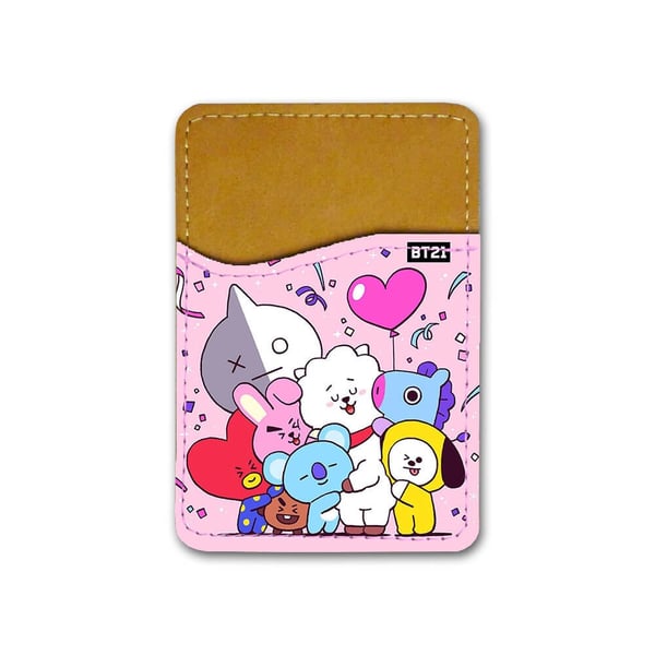 Självhäftande korthållare till mobil (Universell): BTS BT21, kortfack med livfull och unikt design till telefon