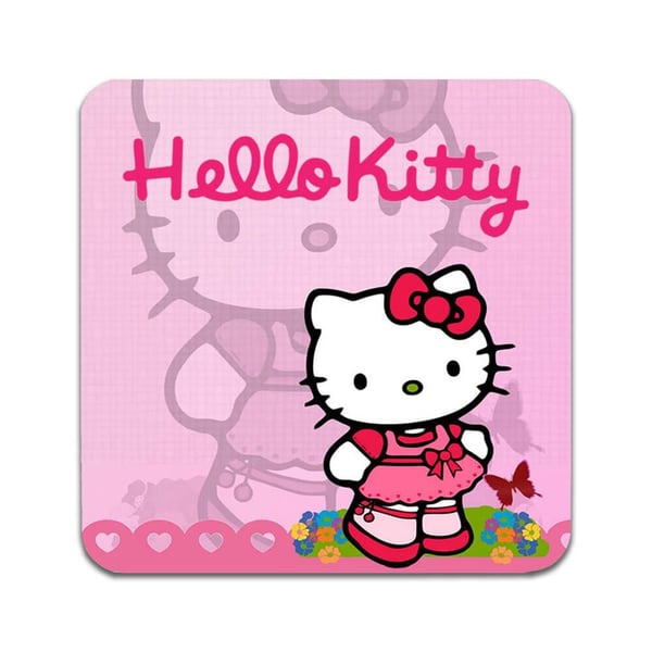Glassunderlag (2-pakning): Hello Kitty, stilrene underlag med unike og livlige motiver