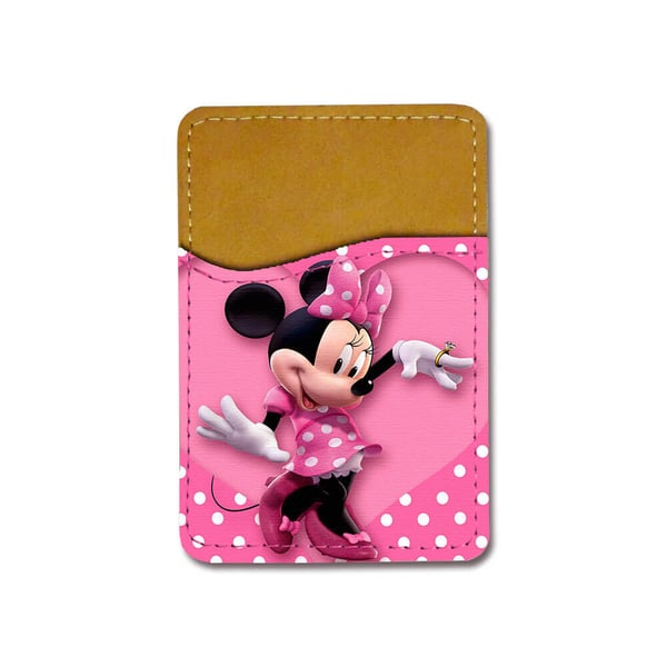 Selvklebende kortholder til mobil (Universell): Disney Minnie Mouse, kortlomme med levende og unikt design til telefonen