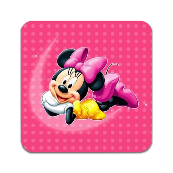Glassunderlag (2-pakning): Minnie Mouse, stilrene underlag med unike og livlige motiver