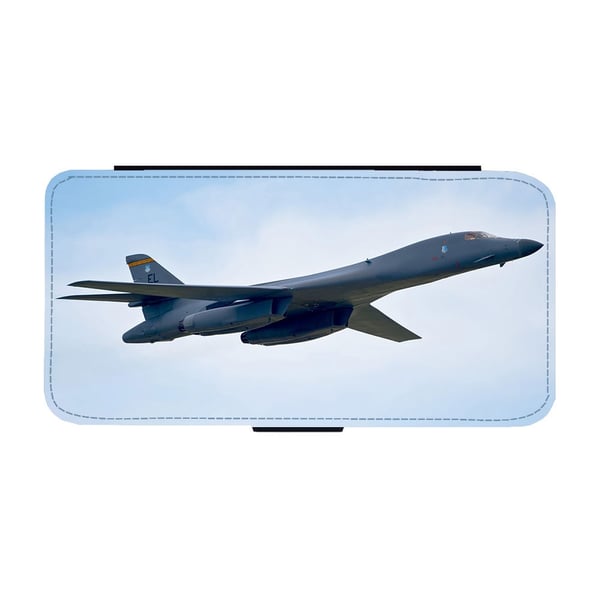 Til Samsung Galaxy S8: Rockwell B-1 Lancer Heavy Bomber, flipdeksel med unikt motiv, mobiletui med stativfunksjon