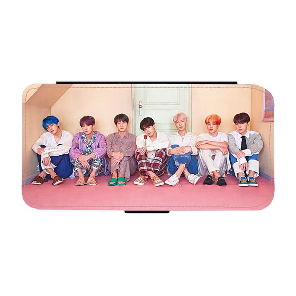 Til Samsung Galaxy S8+: BTS Bangtan Boys 2019, flipdeksel med unikt motiv, mobiletui med stativfunksjon
