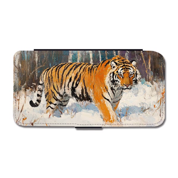 Dyr Tiger Oljemaleri, flipdeksel med unikt motiv, mobiletui med stativfunksjon Til Samsung Galaxy S9