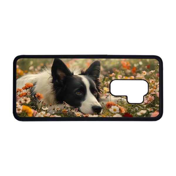 Til Samsung Galaxy S9+: Hund Border Collie, mobildeksel med unikt motiv, beskyttende cover