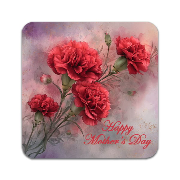 Glassunderlag (2-pakning): Happy Mother's Day, stilrene underlag med unike og livlige motiver
