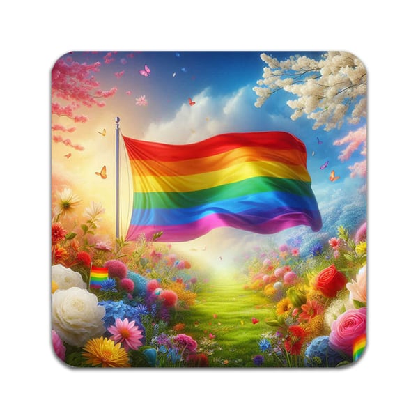 Lasinaluset (2 kpl): LGBTQ Pride, tyylikkäät aluset uniikeilla ja eloisilla kuvioilla