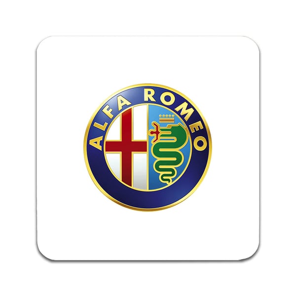 Glassunderlag (2-pakning): Alfa Romeo, stilrene underlag med unike og livlige motiver