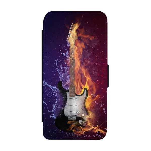 Til Samsung Galaxy S8: Guitar, flipdeksel med unikt motiv, mobiletui med stativfunksjon