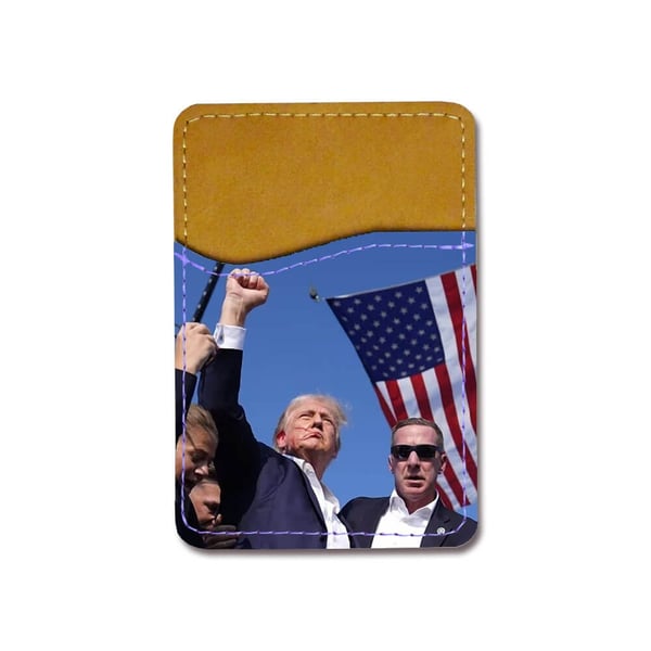 Selvklæbende kortholder til mobil (Universel): Trump 2024 Pennsylvania Rally, kortlomme med levende og unikt design til telefonen