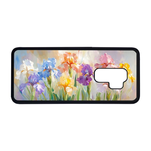 Til Samsung Galaxy S9+: Blomster Iris Maleri, mobildeksel med unikt motiv, beskyttende cover