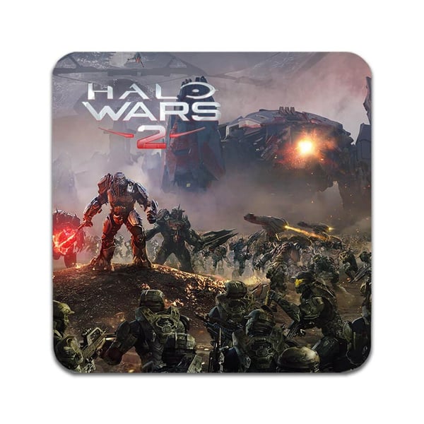 Glassunderlag (4-pakning): Halo Spel, stilrene underlag med unike og livlige motiver