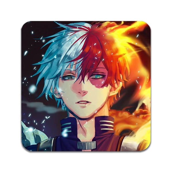 Glassunderlag (4-pakning): Manga My Hero Academia, stilrene underlag med unike og livlige motiver