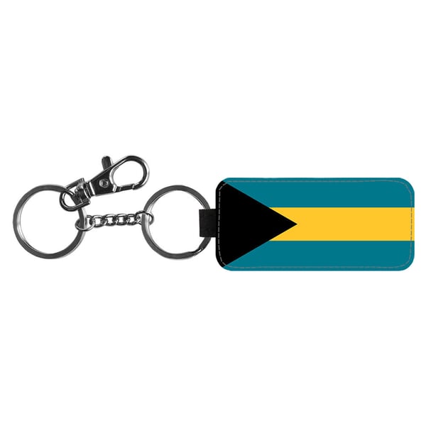 Nyckelring: Bahamas Flagga, stilrent hängsmycke med livfull och unikt design