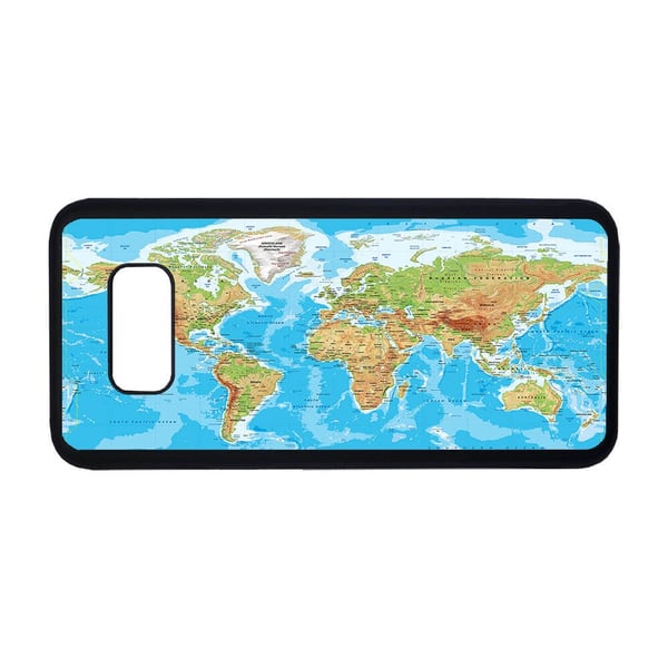 Til Samsung Galaxy S8+:  Kort over Verden, mobilcover med unikt motiv, beskyttende cover