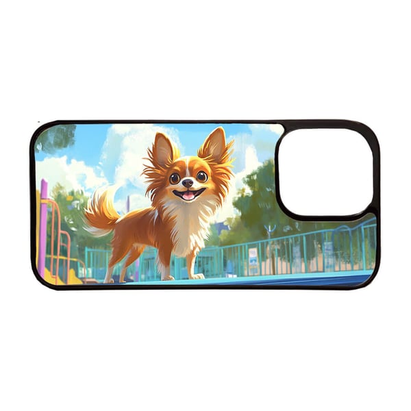 Lasten Sarjakuva Pitkäkarvainen Chihuahua Koira iPhone 12/iPhone 12 Pro Matkapuhelimen Kansi