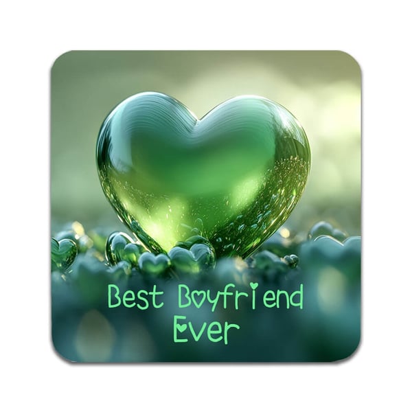 Lasinaluset (2 kpl): Best Boyfriend Ever, tyylikkäät aluset uniikeilla ja eloisilla kuvioilla