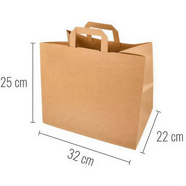 Paperikassi kahvalla 32 x 22 x 25 cm 250 kpl.