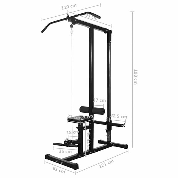 vidaXL Treningstårn med vektplater 40 kg