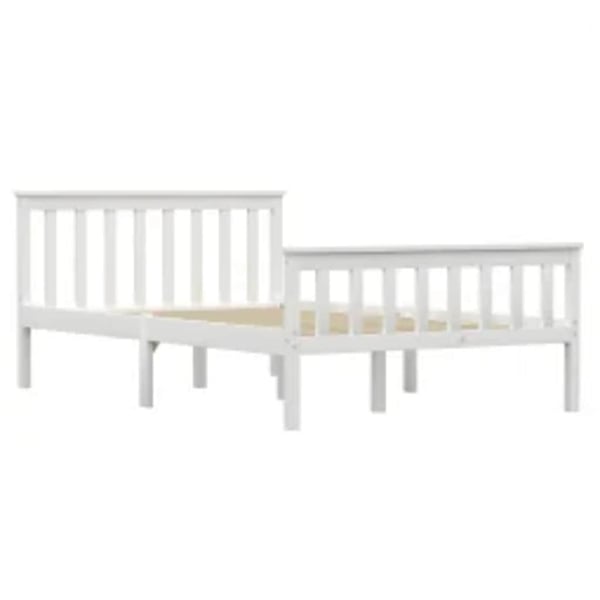 vidaXL sengestel 120 x 200 cm massivt fyrretræ hvid change1