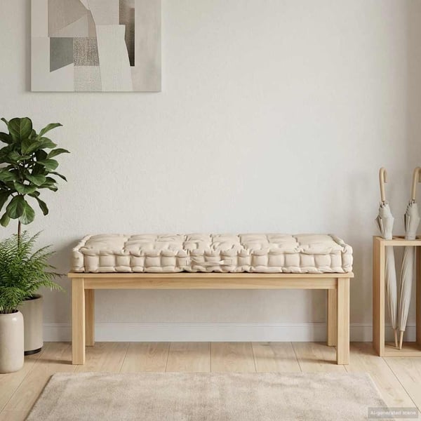 vidaXL hynde til pallesofa 120x80x10 cm bomuld beige