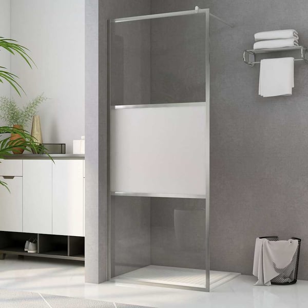 vidaXL brusevæg med halvt matteret ESG-glas 100x195 cm