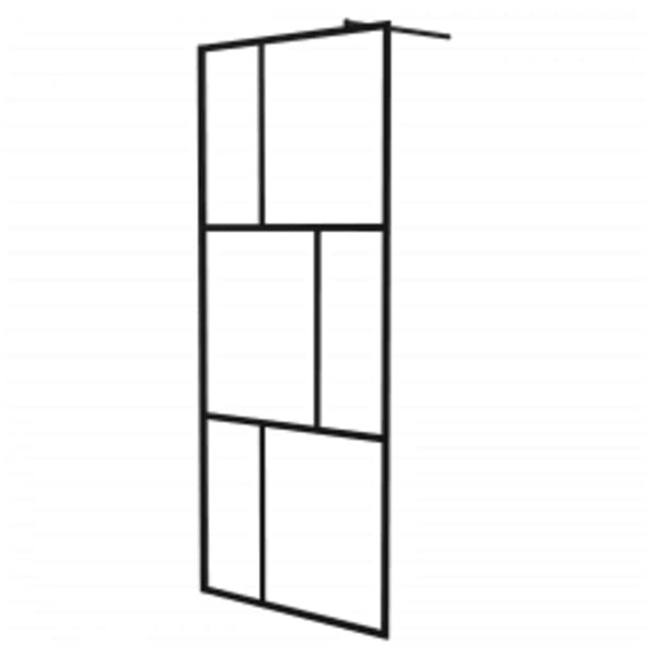 vidaXL brusevæg 90x195 cm hærdet glas sort