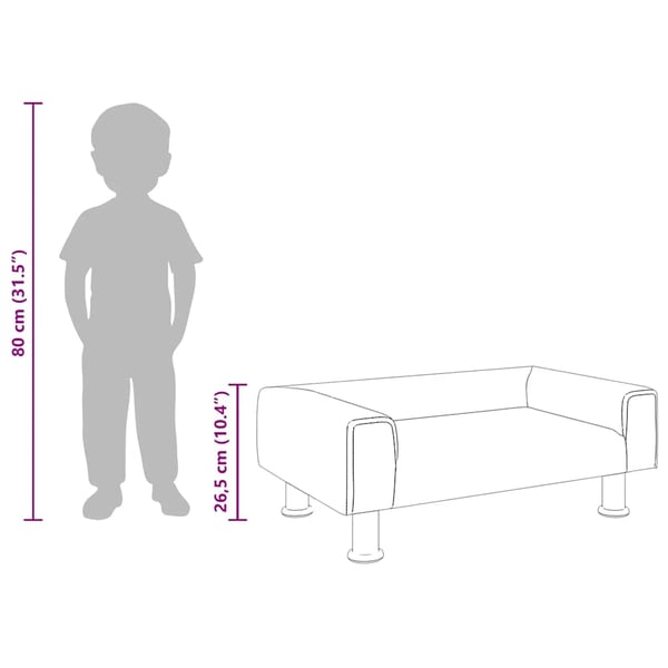 vidaXL sofa til børn 70x45x26,5 cm fløjl cremefarvet