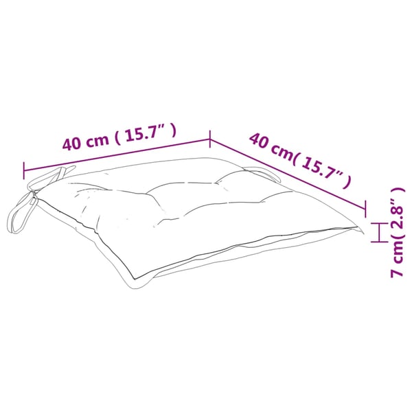 vidaXL stolehynder 2 stk. 40x40x7 cm stof bladmønster