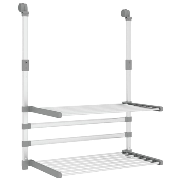 vidaXL Tørkestativ for balkong 54x25x42 cm aluminium