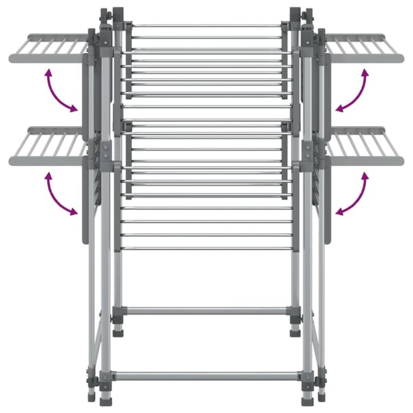 vidaXL Tørkestativ 107x107x120 cm aluminium