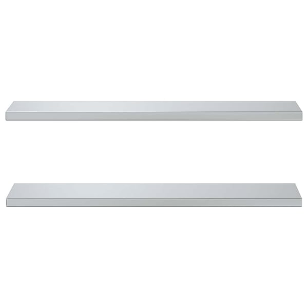 vidaXL Vegghyller 2 stk 100x23,5x3 cm sølv rustfritt stål