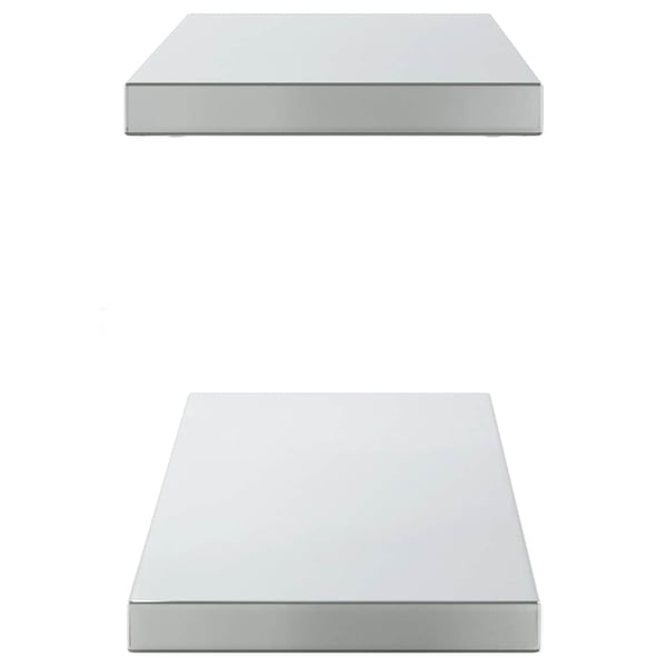 vidaXL Vegghyller 2 stk 100x23,5x3 cm sølv rustfritt stål