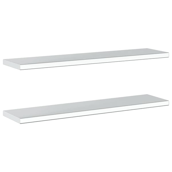 vidaXL Vegghyller 2 stk 100x23,5x3 cm sølv rustfritt stål