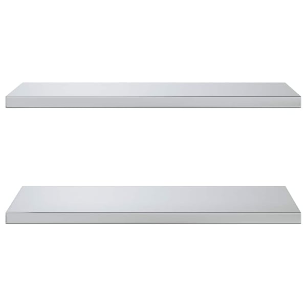vidaXL Vegghyller 2 stk 75x40x3 cm sølv rustfritt stål