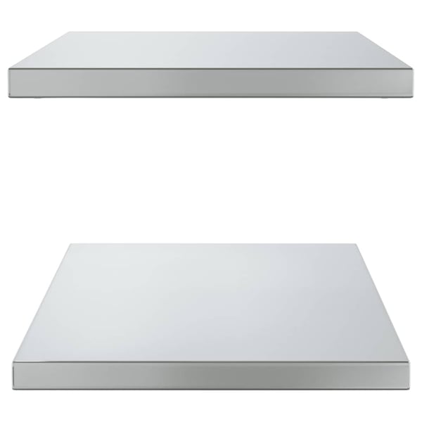 vidaXL Vegghyller 2 stk 75x40x3 cm sølv rustfritt stål
