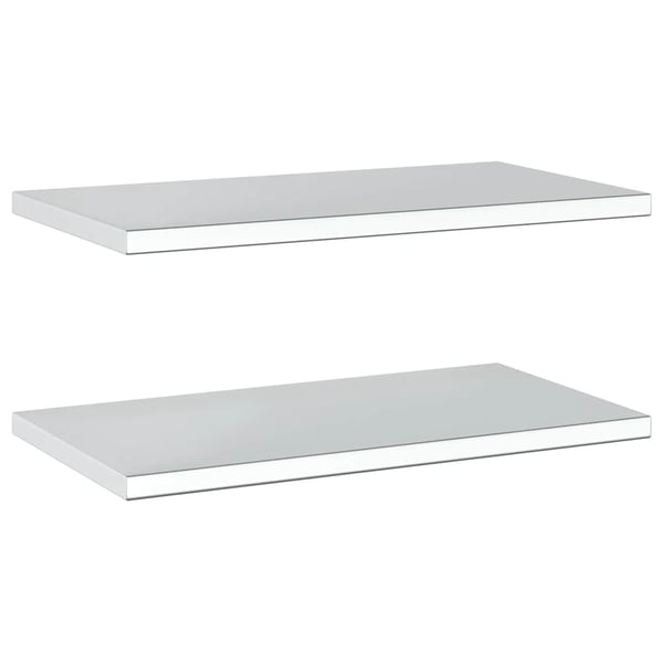 vidaXL Vegghyller 2 stk 75x40x3 cm sølv rustfritt stål