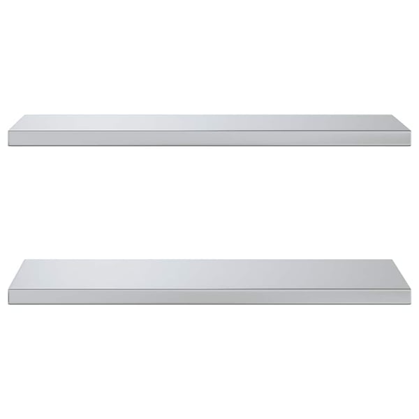 vidaXL Vegghyller 2 stk 75x30x3 cm sølv rustfritt stål