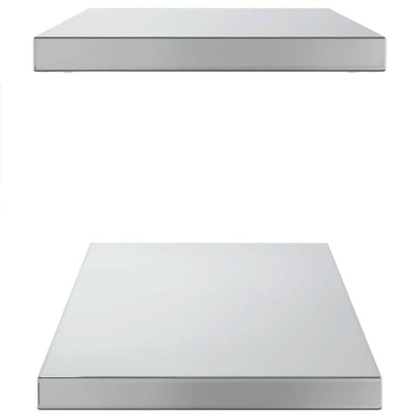 vidaXL Vegghyller 2 stk 75x30x3 cm sølv rustfritt stål