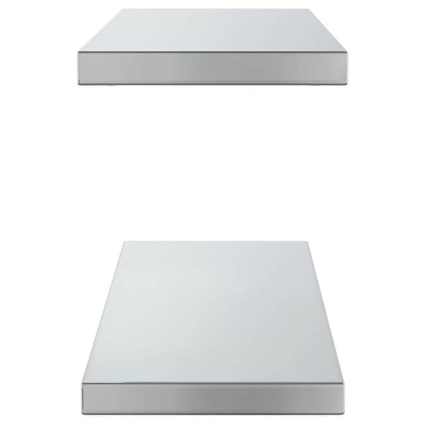 vidaXL Vegghyller 2 stk 75x23,5x3 cm sølv rustfritt stål