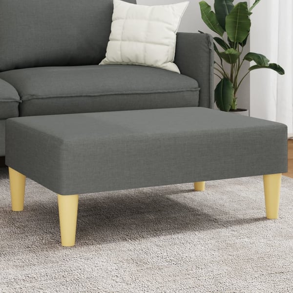 vidaXL fodskammel 77x55x31 cm stof mørkegrå
