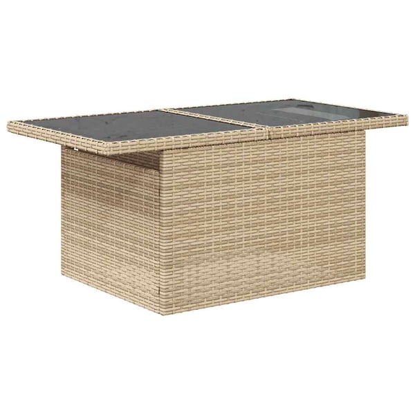 vidaXL sofasæt til haven 7 dele med hynder polyrattan beige