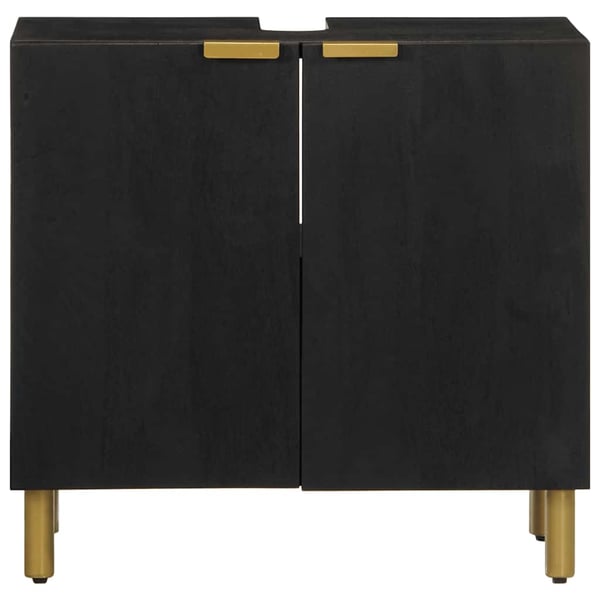 vidaXL Tvättställsskåp svart 62x33x58 cm konstruerat trä