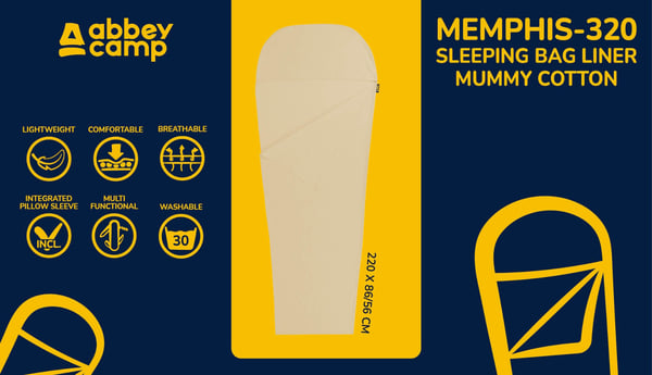 Mummy bomullssovsäcksfoder - Enkel - 220 x 86 cm