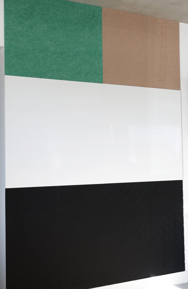 Akustisk vægpanel PET-filt - 100x100cm - Sildebenssort