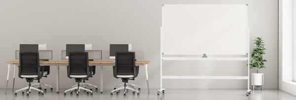Mobil whiteboardtavle hvid 120x180 cm dobbeltsidet og magnetisk