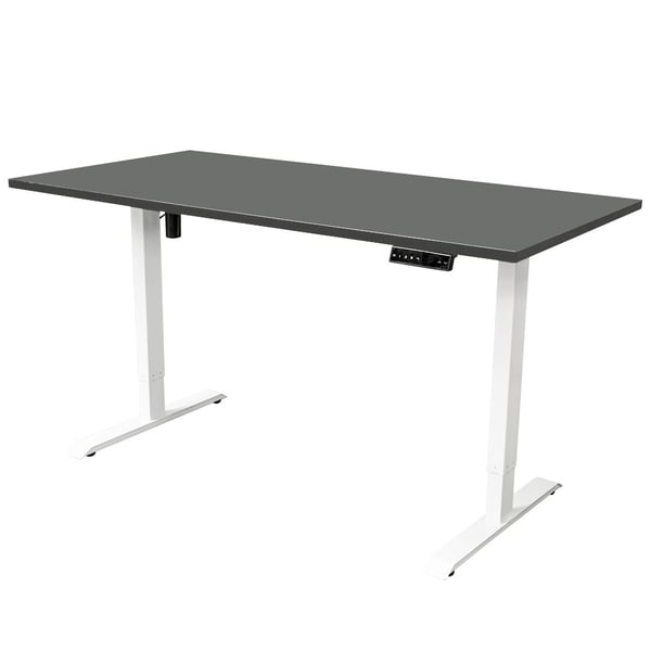 Elektrisk justerbart skrivebord - 140x80 cm - Hvid / Antracit