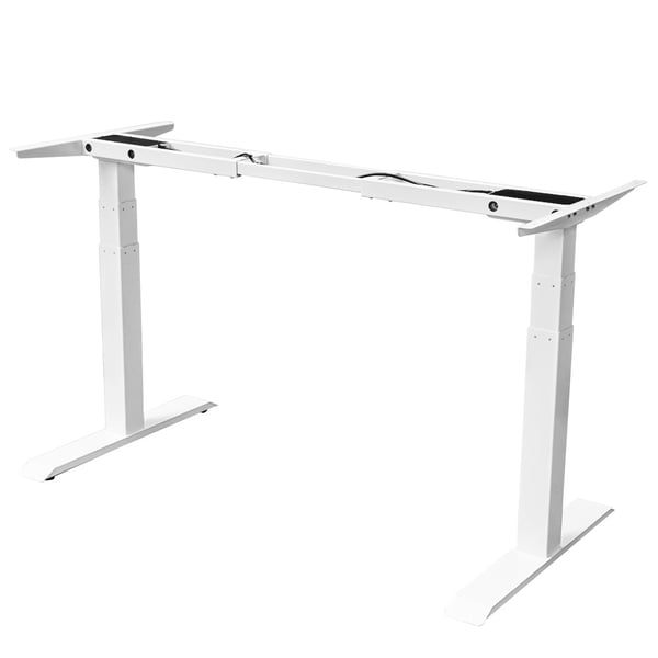 Justerbart skrivebord med dobbelt motor - 160x80 cm - Hvid / Antracit