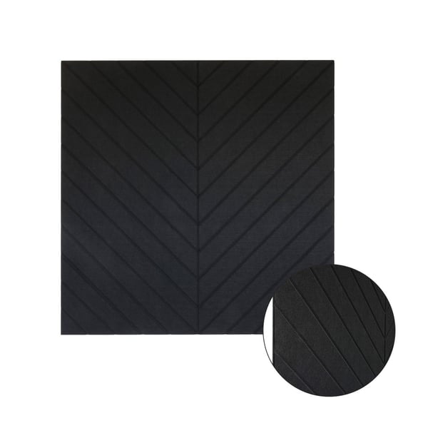 Akustisk vægpanel PET-filt - 100x100cm - Sildebenssort