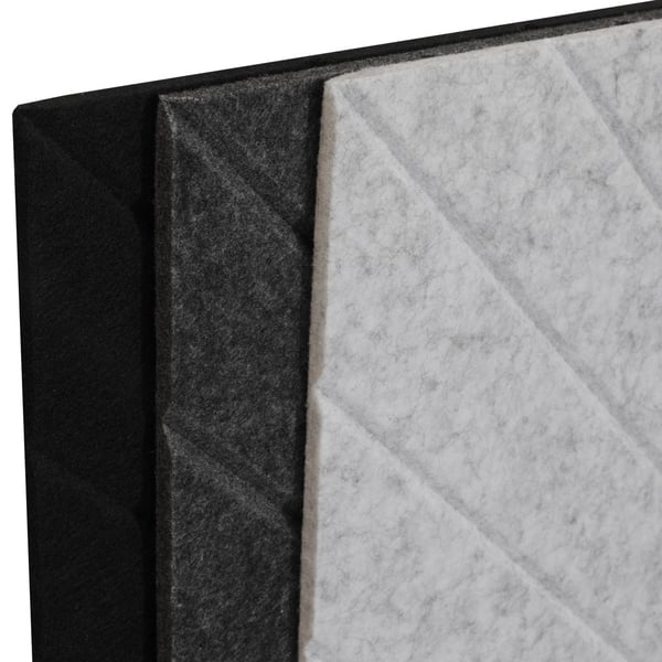 Akustisk vægpanel PET-filt - 100x100cm - Sildebensfarvet Antracit