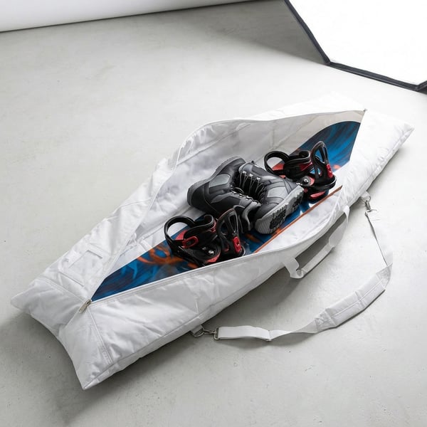 Vandafvisende snowboardtaske 180x40x16 cm - Hvid
